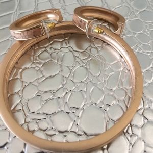 CORKLIKE & GOLD BRACELET AND EARRINGS COSTUME DRESS UP OR WEAR WITH JEANS CASUAL